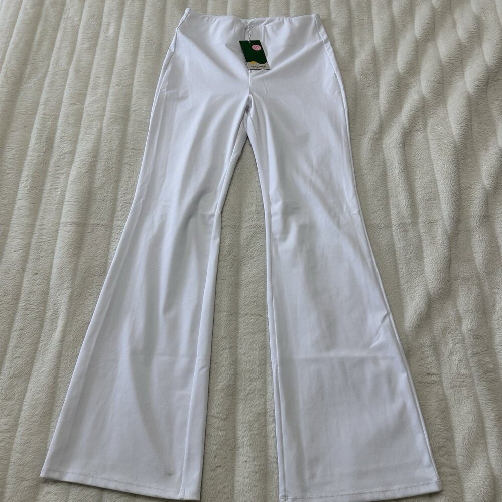 Halara Pants White Pull On Wide Leg Size M